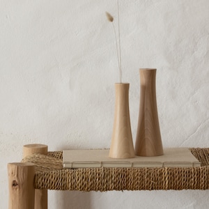 Set of 2 ⋅ Alisso Wood Vase, Wood Turning, Dried Flowers Vase, Home Decor, Minimalist Wood Vase, Scandinavian Design, Mother&#39;s Day Gift
