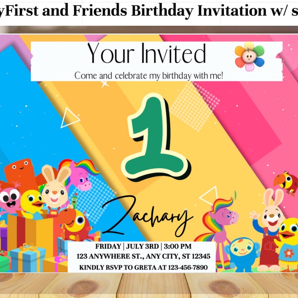 Convite BabyFirst TV, BabyFirst, Convite de Aniversário, Convite Digital, Harry e Larry, Color Crew, Googoo e Gaagaa