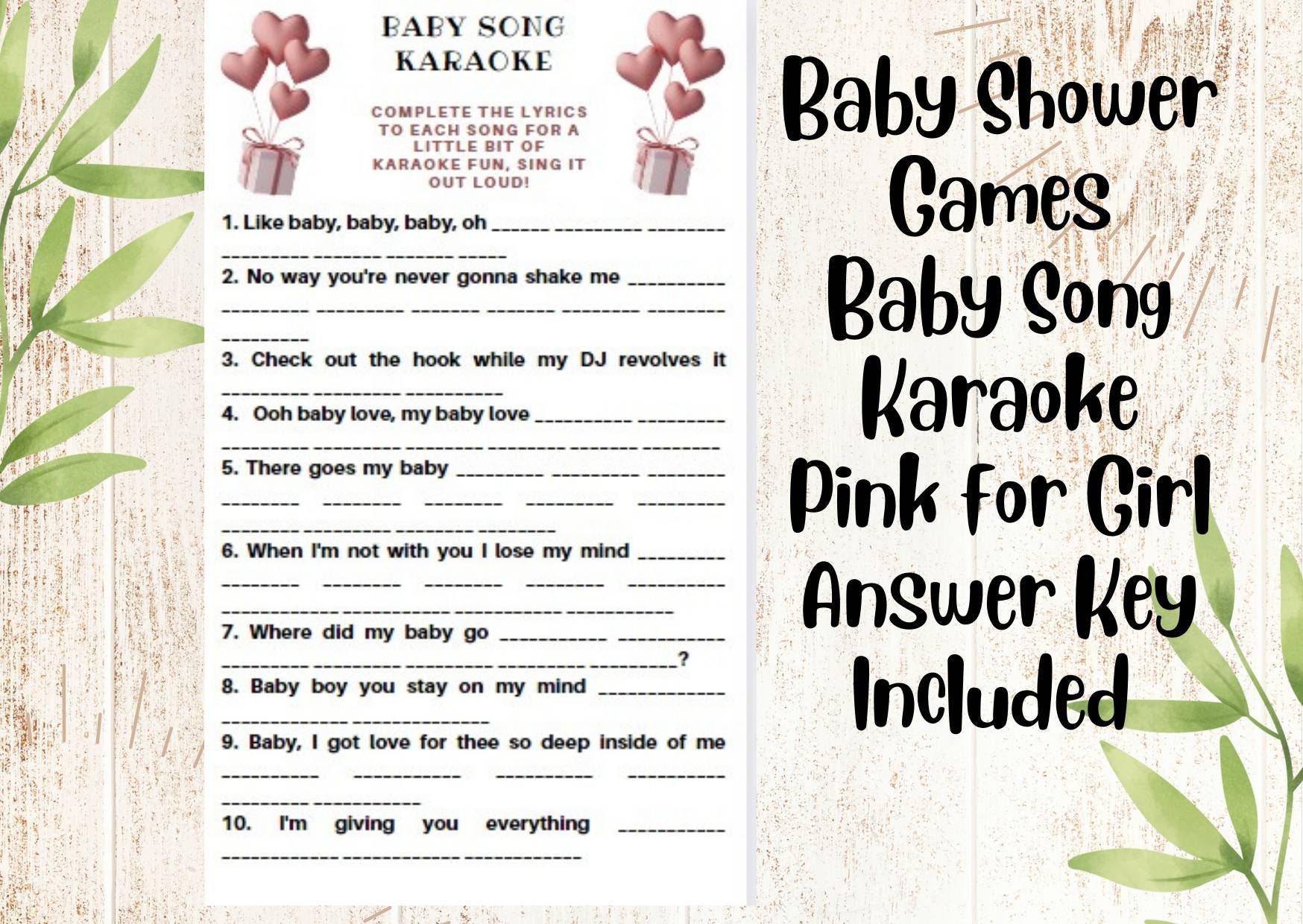 Baby Karaoke Baby Shower Games Etsy Baby Karaoke Baby Shower Games Etsy