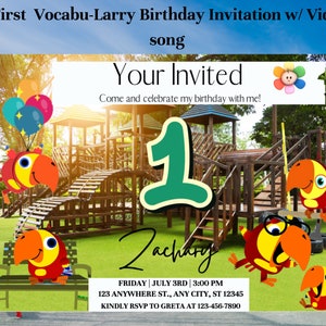 Baby First TV Invitation, Baby First TV Birthday Invitations, Space, Harry and Larry, Digital birthday invitation with video and songs