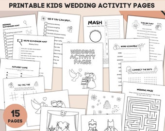 Kids Wedding Activity Printable, Wedding Activity Pages, Older Kids Wedding Activity Book