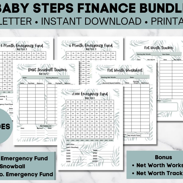 Baby Steps Tracker, Baby Steps Finance Bundle Printable