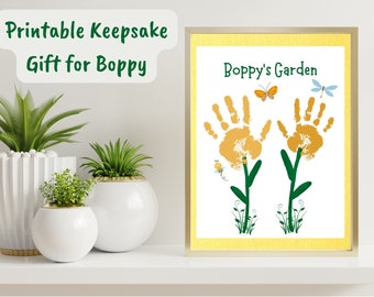 Gift for Boppy Handprint Gift, Boppy's Garden Handprint Gift from Kids, Printable Father's Day Gift for Boppy, Grandparents Day