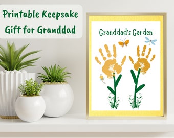 Gift for Granddad Handprint Gift, Granddad's Garden Handprint Gift from Kids, Printable Father's Day Gift for Granddad, Grandparents Day