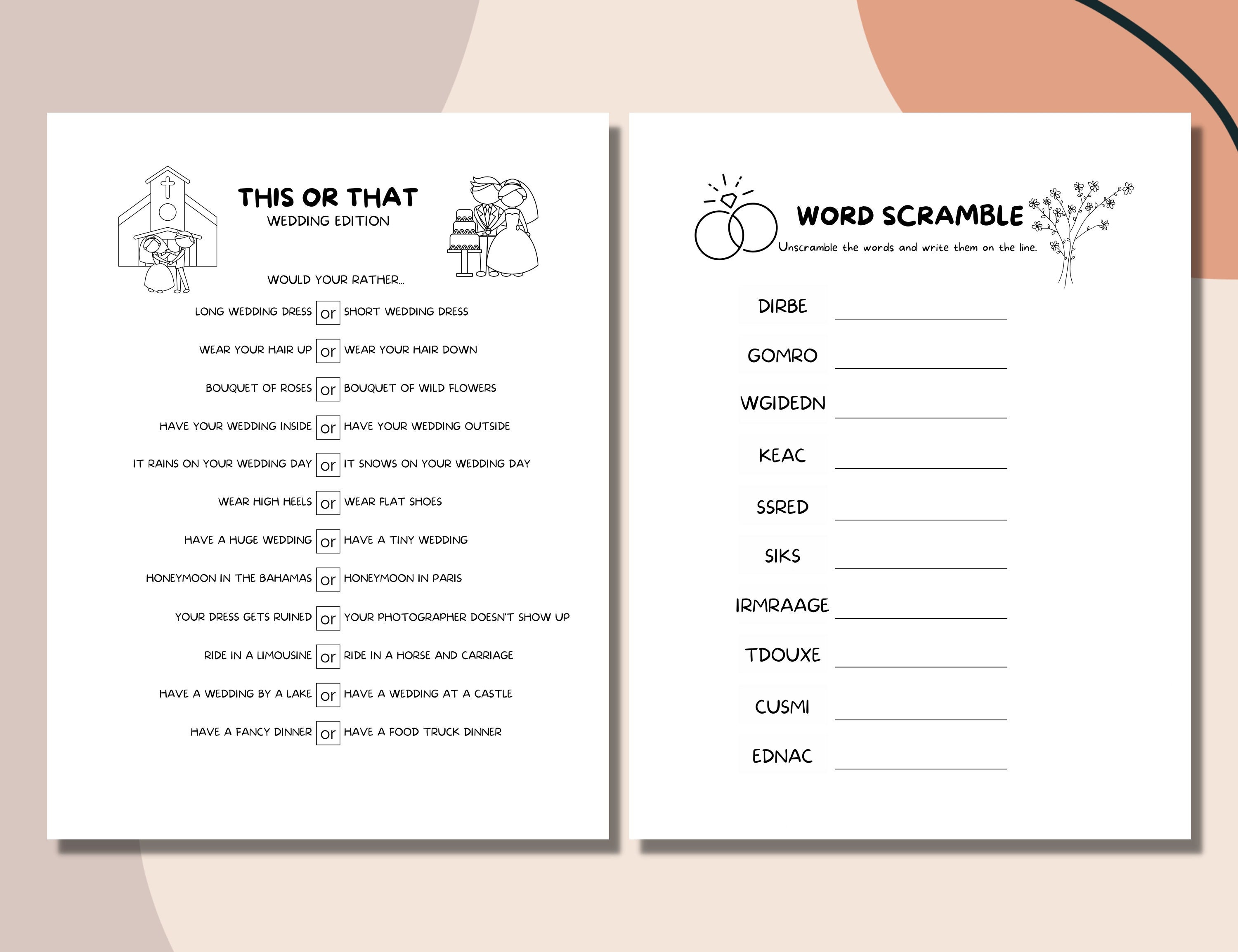 Kids Wedding Activity Printable, Wedding Activity Pages, Older Kids ...
