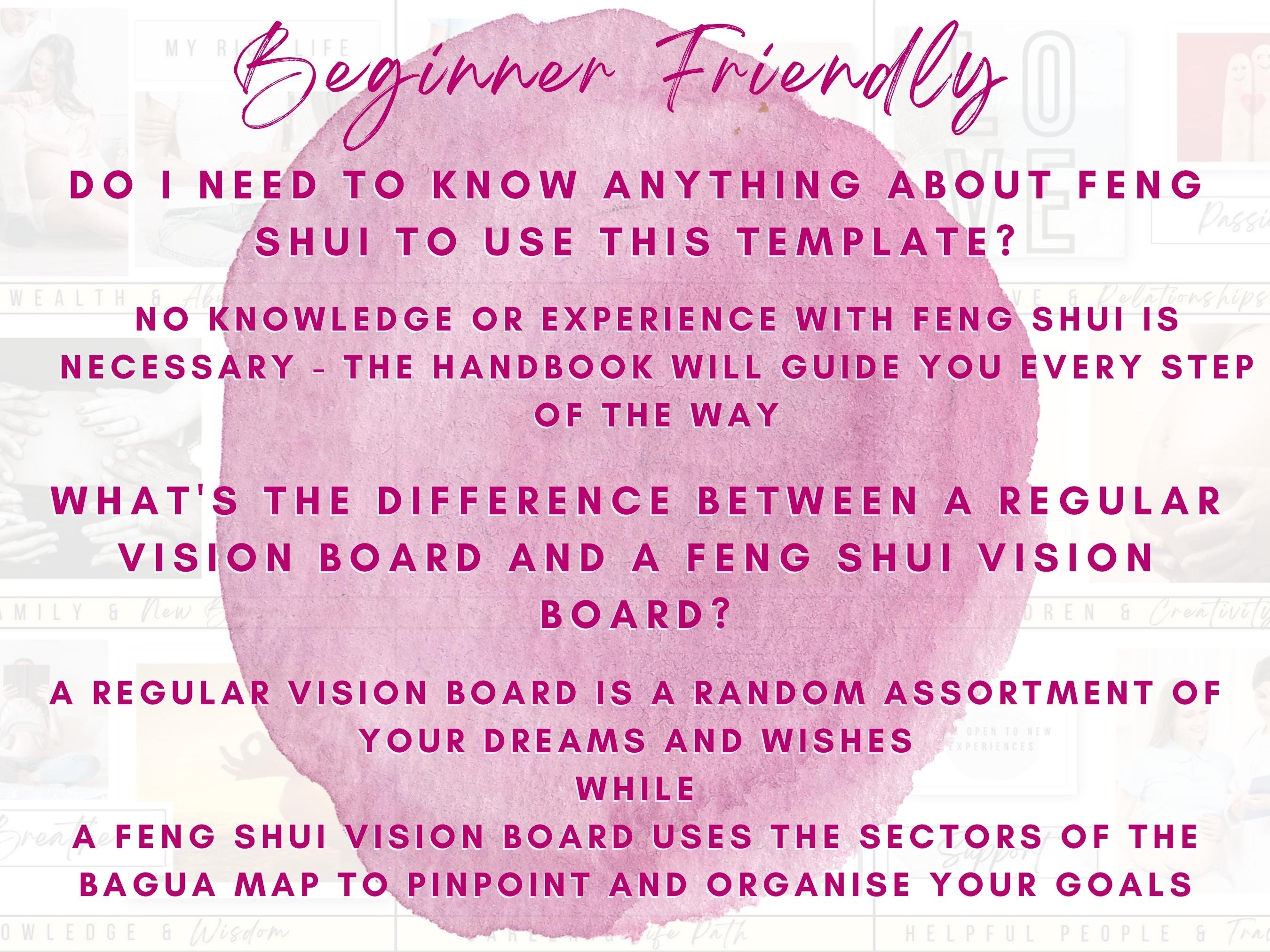 Printable Feng Shui Vision Board Template 11x14 -   Feng shui vision  board, Vision board template, Creative vision boards