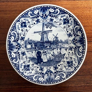 Vintage Delft Blue Plate by Chemkefa D. 230mm