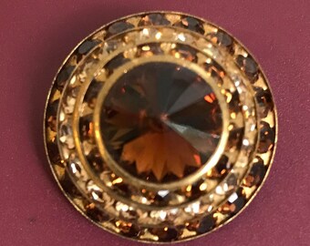 Vintage bernsteinfarbene Edelstein-Kreisbrosche