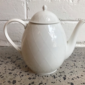 Vintage Noritake Japan Classic White Teapot