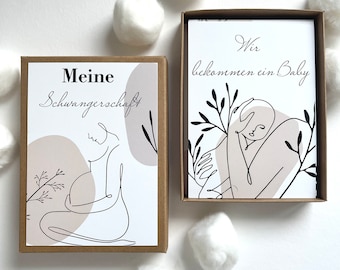 Schwangerschaft Meilensteinkarten+Gratis Mutterpasshülle Meilensteine Schwangerschaft Geschenk für Schwangere