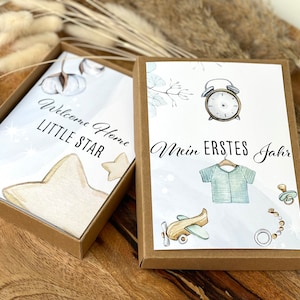Tarjetas Milestone Baby Boy Young Vintage como regalo para el nacimiento / para futuros padres