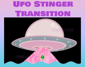Animated Pink UFO Stinger Transition: Space Twitch Stream (Digital Download)