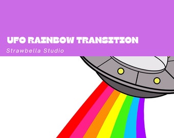 UFO Rainbow Stinger Transition: Animated Twitch Overlay (Digital Download)
