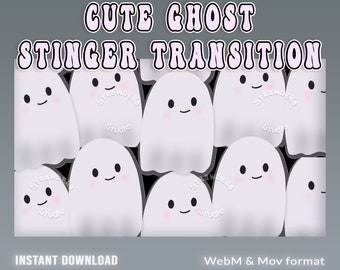 Cute Halloween Ghost Twitch Stinger Video Transition (WebM & MOV)