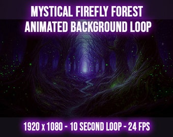 Mystical Firefly Forest Animated Background Loop (MP4)