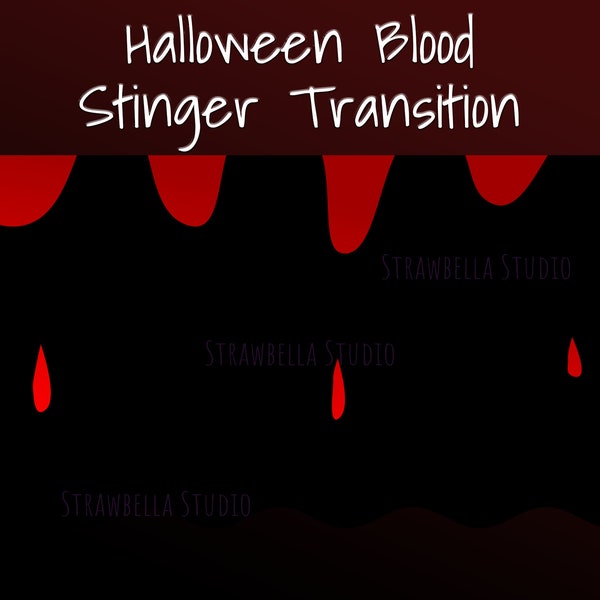Blood Stinger Transition - Obs Stinger Transitions - Red Blood Transition - Halloween Stinger - Animated Red Video Transition.