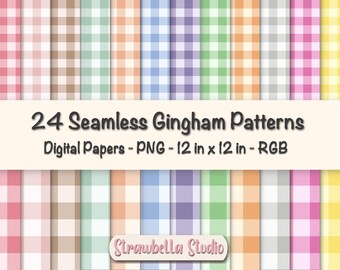 Gingham Seamless Pattern Repeat. Digital Scrap Papers. Scrapbook Paper. Digital graphics. Instant Download