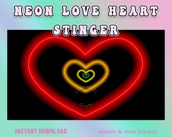 Neon Love Heart Tunnel Twitch Stinger Transition (webm & mov)