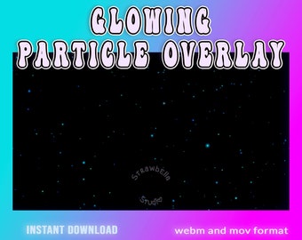 Blue Firefly Particle Overlay: Glowing Twitch Stream Decoration (Digital Download)