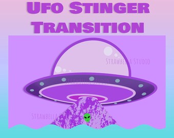 Purple Alien UFO Stinger Transition: Space Twitch Stream (Digital Download)