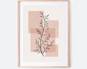 Beige Abstract Watercolor Art: Scandinavian Minimalist Wall print (Digital Download)