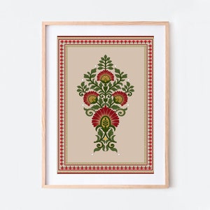Indian Art, Indian wall Art, Indian Pichhawai Painting, Living Room decor, Printable,Indian Vintage Painting,Indian Poster, Floral Art Print