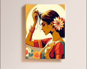 Woman Art Print: Vintage Style Portrait (Digital Download)
