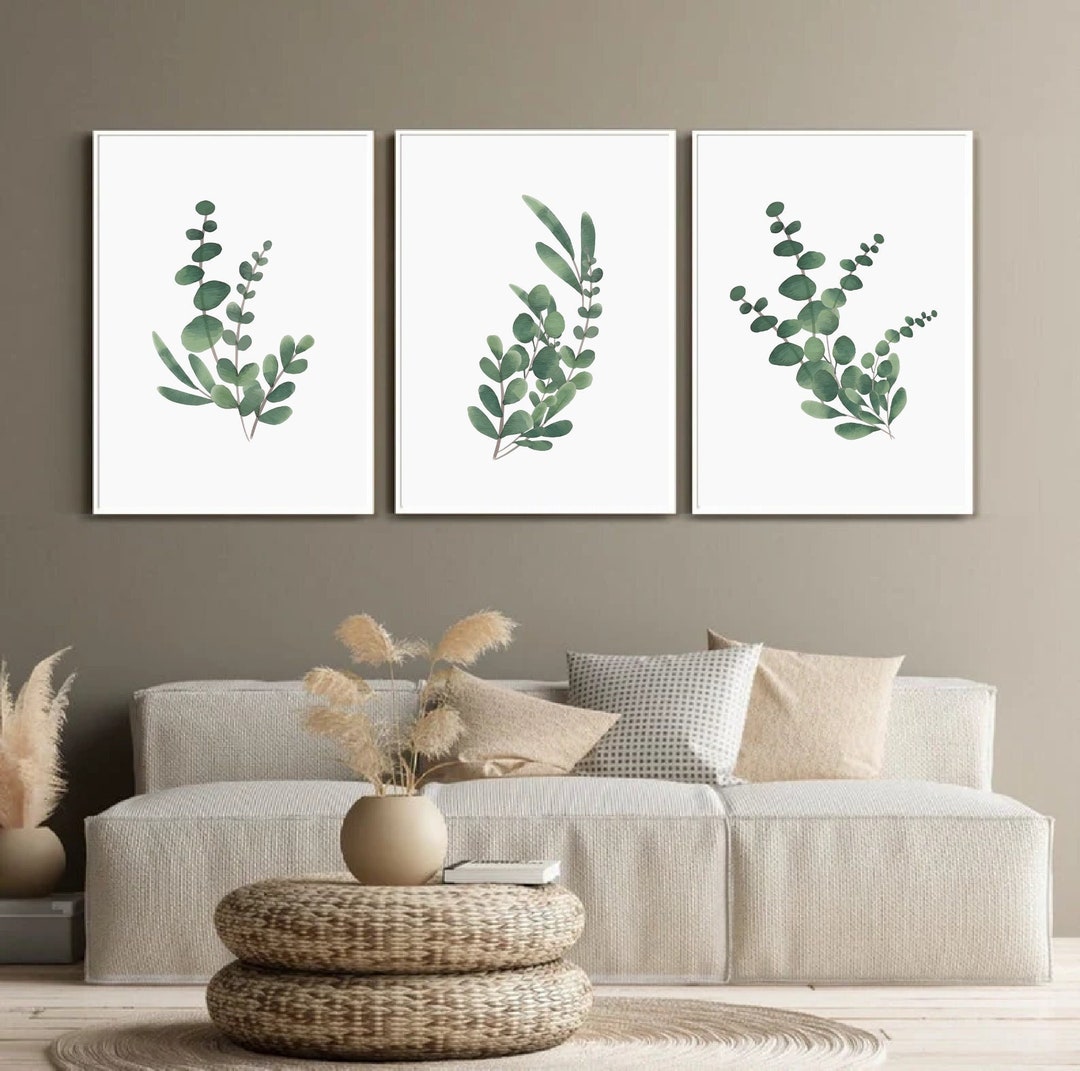 Printable Tropical Green Leaves Art Set of 3 Botanical Art - Etsy