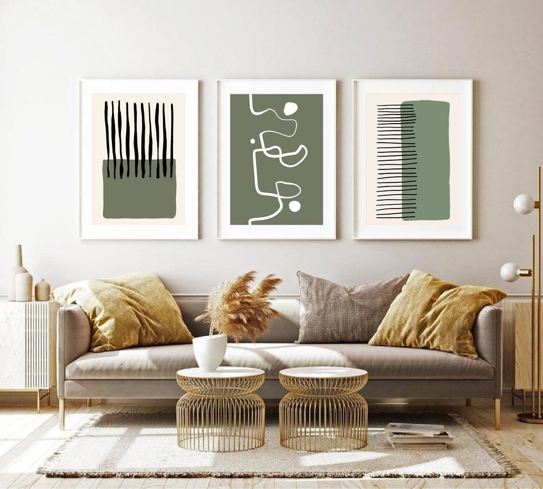 Sage Green Boho Wall Art Set of 3 Prints Boho Wall Art Line - Etsy ...