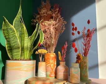 Colourful Marbled Bits of Colour collection | Home decor | Vase | Plant Pots | Coasters | Trinket trays | Gift ideas |