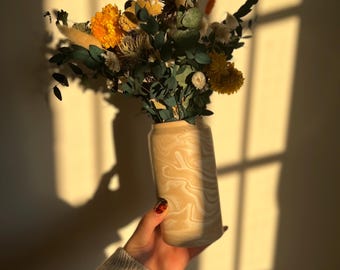 Large Decorative Vase | Flat White Marble designed | home accessories | Neutral decor