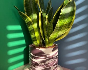 Indoor plant pot | Pink Marbled plant pot |Planter | Colourful plant pot | Home decor