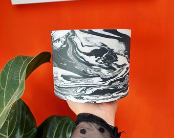 Marbled Black and white Plant Pot | Plant Pot | Mono Chrome | Home Accessories | Indoor Plant pot