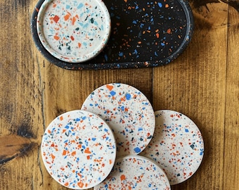 Terrazzo Orange and blues | Jewellery Tray | Trinkey Trays | Home Accessories | Terrazzo | Colourful Home Decor