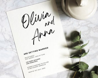 Minimalist Wedding Invitation Template | Simple Modern Minimalist Editable Wedding Invite | Printable Instant Download