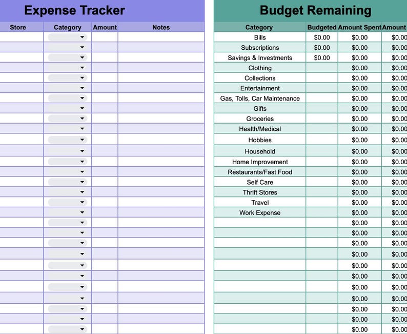 Budget, Habit/goal Tracker, and Reflection Bundled in ONE Tracker ...