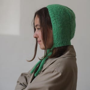 Bonnie Bonnet Knitting Pattern | PDF Knitting Pattern for Brushed Alpaca Women’s Bonnet