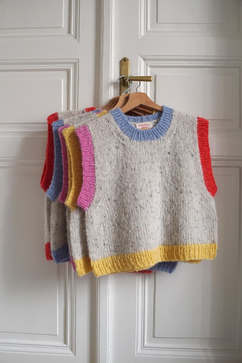 Vest Pattern Color Cuddle Vest - Beginner Friendly Vest Knitting Pattern PDF - Etsy