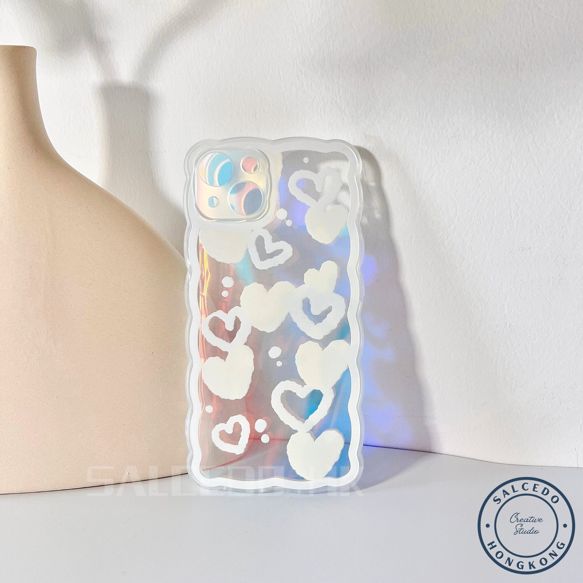 Holographic Heart Iphone Case With Phone Charm Iphone 13 12 Etsy UK