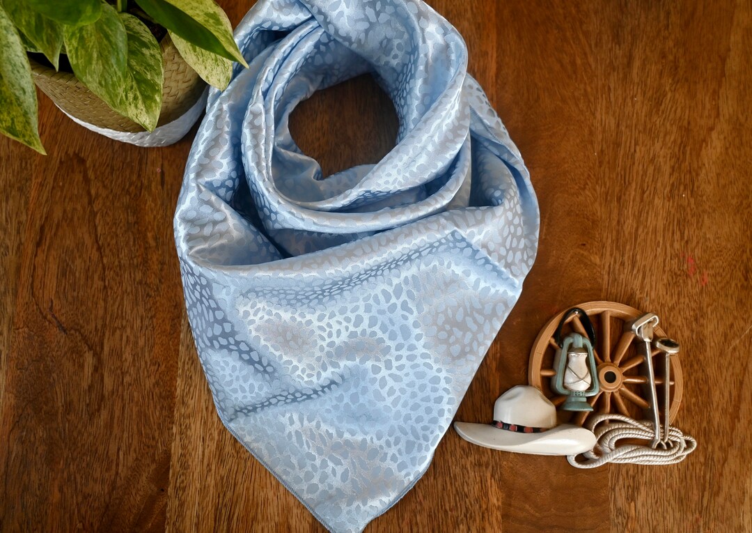 SPOTTED WILDRAG SCARF/ Black Emerald Sky Blue Wild Rag Scarf / Western ...