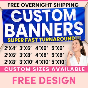 Custom Full-Color Vinyl Banner Printing – Free Design & Overnight Shipping | Quick Turnaround