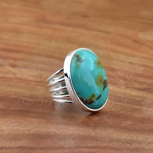 Handmade Sterling Silver Tibetan Turquoise Ring: Party Jewelry