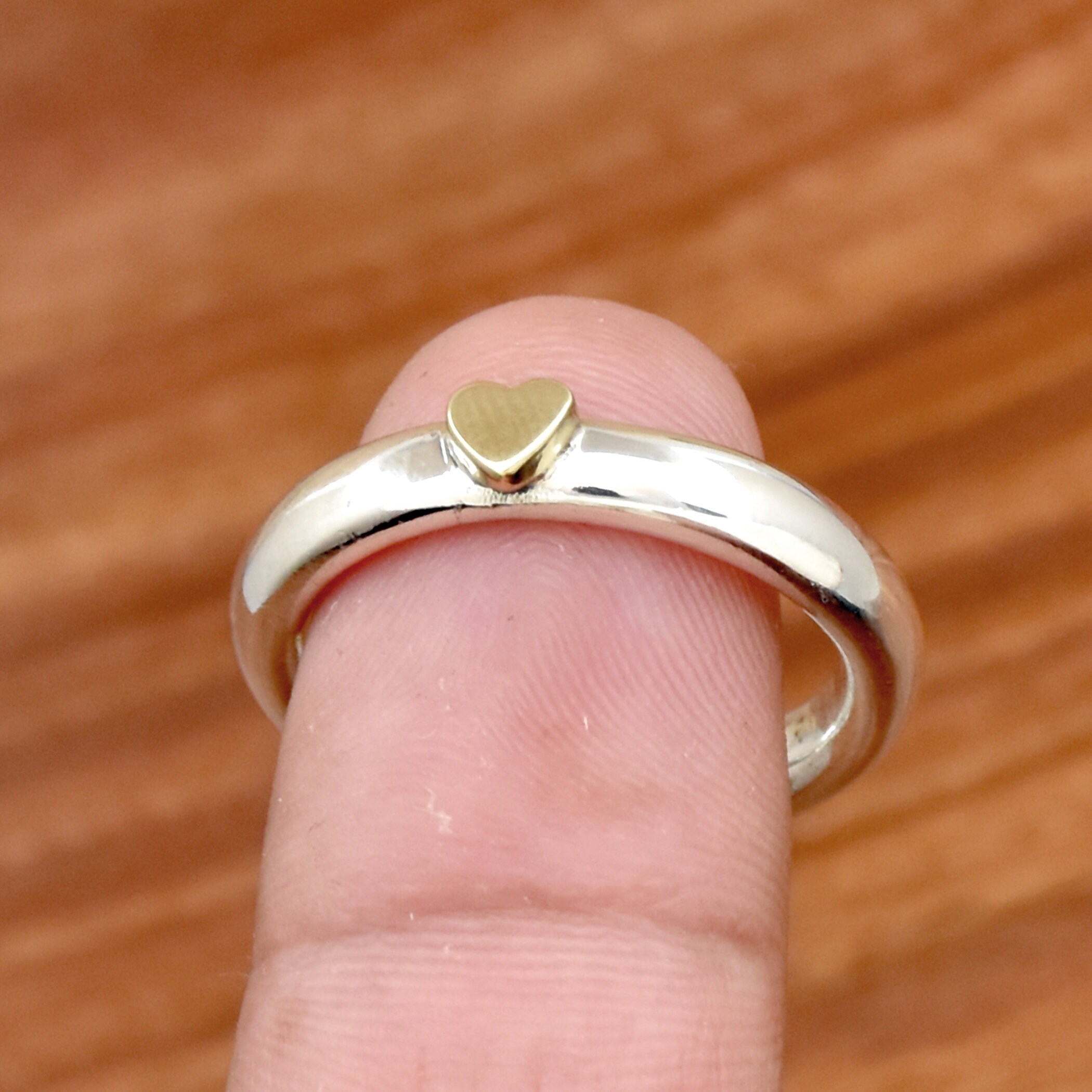 Anello A Fascia Con Cuore In Argento Sterling 925 Fatto A Mano - Italia - Foto 2