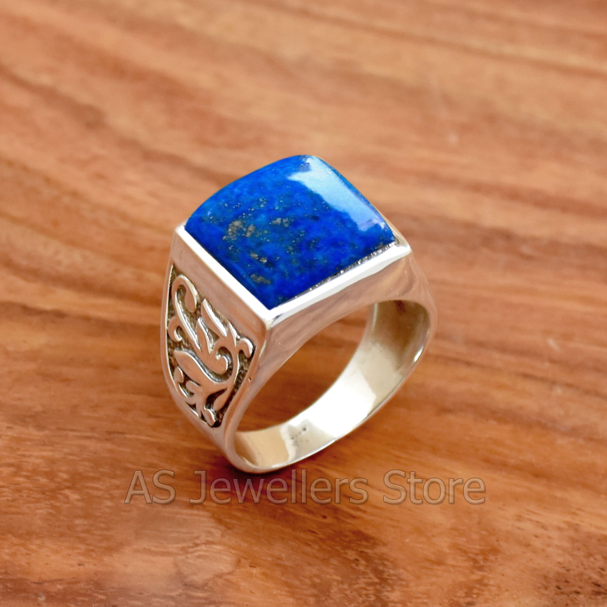 Natural Lapis Lazuli Ring Mens Ring Lapis Lazuli Mens Ring Etsy