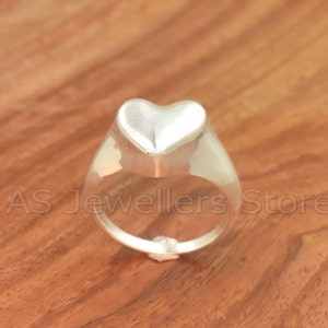 Puffy Heart Ring Sterling Silver - Etsy