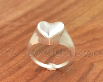 Handmade 925 Sterling Silver Heart Ring: Stylish Love Jewelry