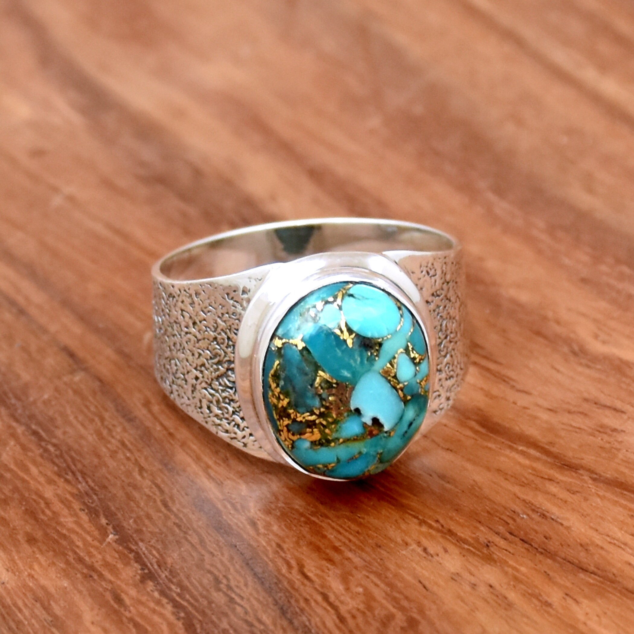 Anello In Argento Con Turchese Anelli In Argento - Foto 4