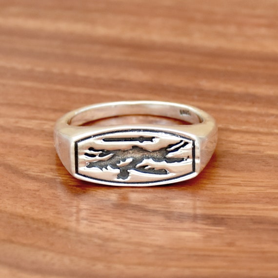 STERLING SILVER RING SOLID 925 CROCODILE NEW SIZE G V STERLING SILVER RING SOLID 925 CROCODILE NEW SIZE G V