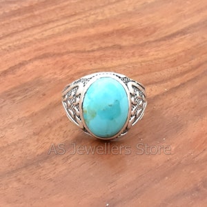 Turquoise Ring, 925 Sterling Silver Ring, Blue Mohave Turquoise Ring, Handmade Ring, Famous Gemstone Ring, Ring, Statement Ring