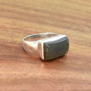 Handgefertigter Sterling Silber Labradorit Ring: Statement Edelstein Ring